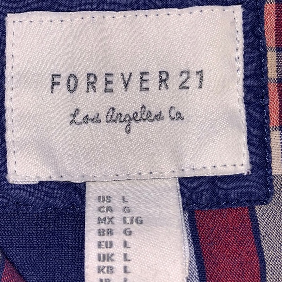 FOREVER 21 Woman's Red/Blue/White Square Button - Picture 3 of 4